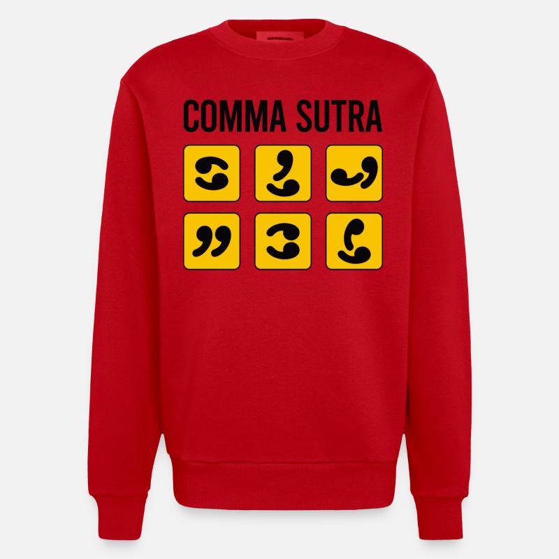 Komma-Sutra Lustig - Heavyweight Oversized Organic Crew Neck Made in EU - Rot