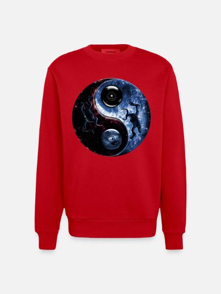 Yin Yang - Heavyweight Oversized Organic Crew Neck Made in EU - red