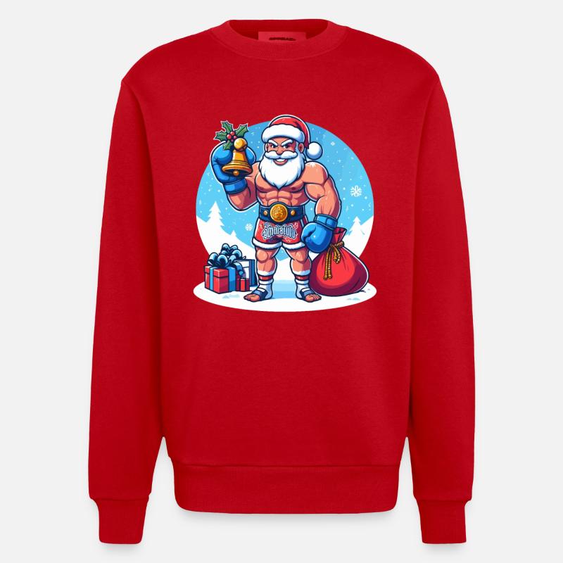 Muay Thai Noël - Sweat bio épais oversize fabriqué en UE - rouge