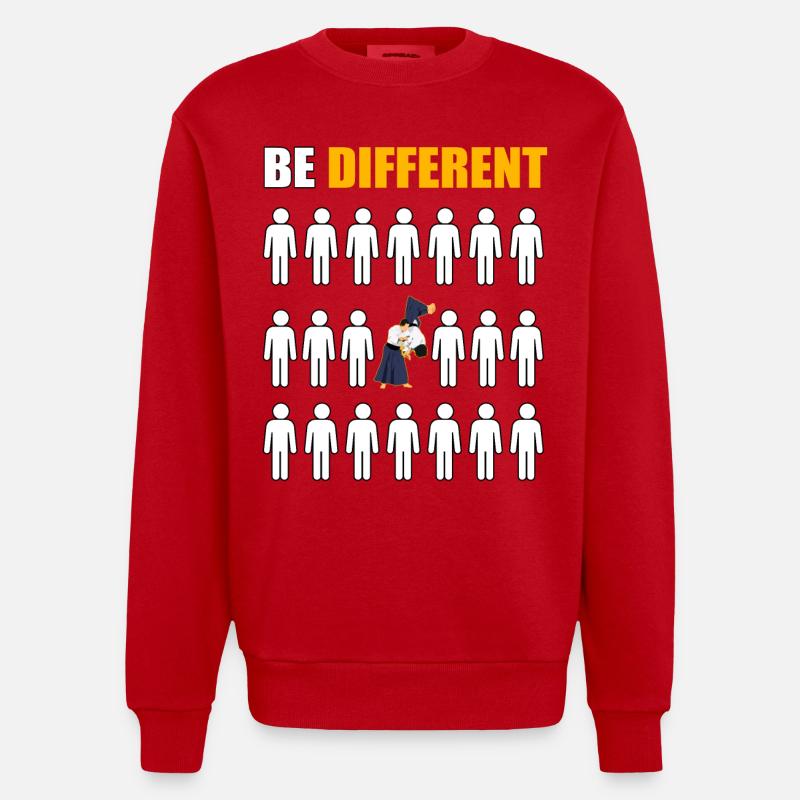 Be Different Aikido - Sweat bio épais oversize fabriqué en UE - rouge