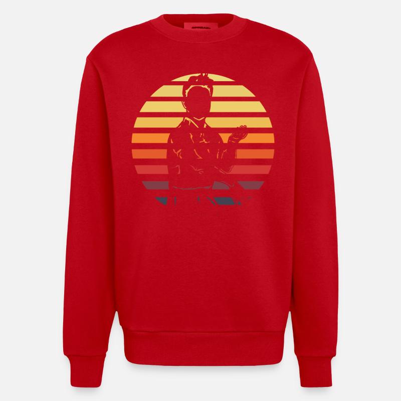 Wing Chun - Sweat bio épais oversize fabriqué en UE - rouge