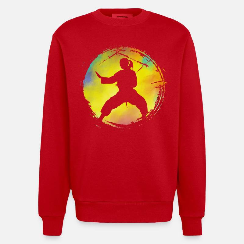 Wing Chun - Sweat bio épais oversize fabriqué en UE - rouge