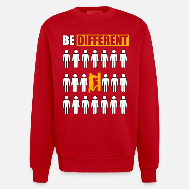Sei anders Wing Chun - Heavyweight Oversized Organic Crew Neck Made in EU - Rot
