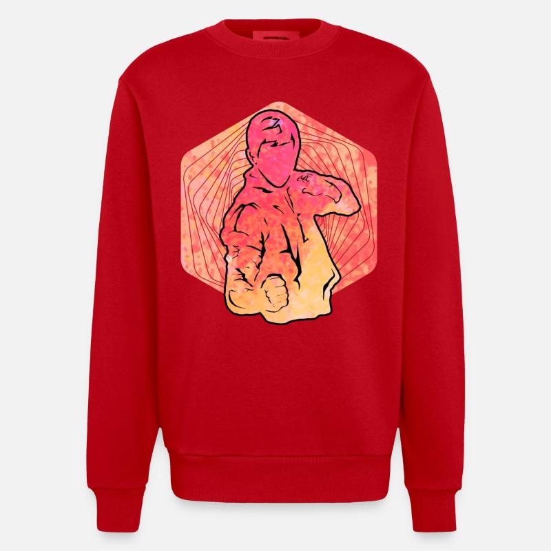 Wing Chun - Sweat bio épais oversize fabriqué en UE - rouge