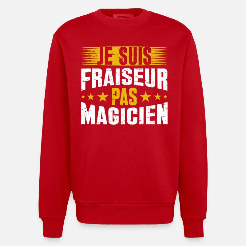 Ich bin Müller, kein Zauberer - Heavyweight Oversized Organic Crew Neck Made in EU - Rot