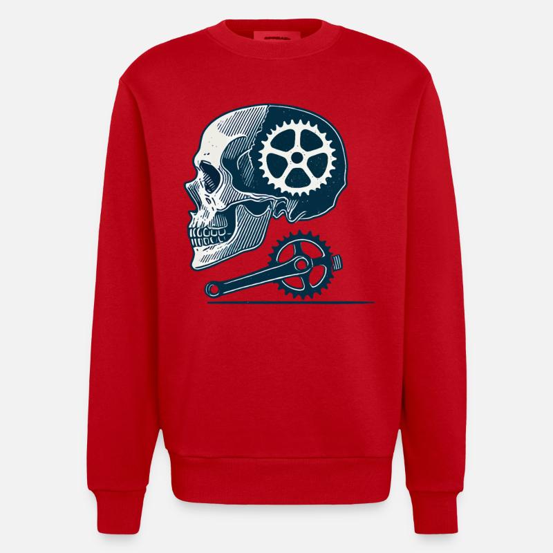 Vélo Skeleton Sponce Cyclisme - Sweat bio épais oversize fabriqué en UE - rouge