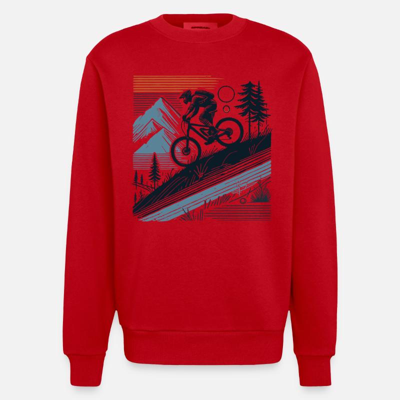 VTT Aventure Vélo Nature - Sweat bio épais oversize fabriqué en UE - rouge
