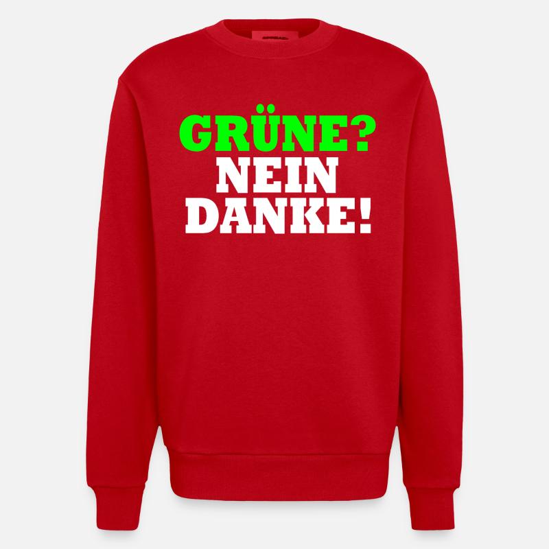 Grüne Nein Danke - Heavyweight Oversized Organic Crew Neck Made in EU - Rot