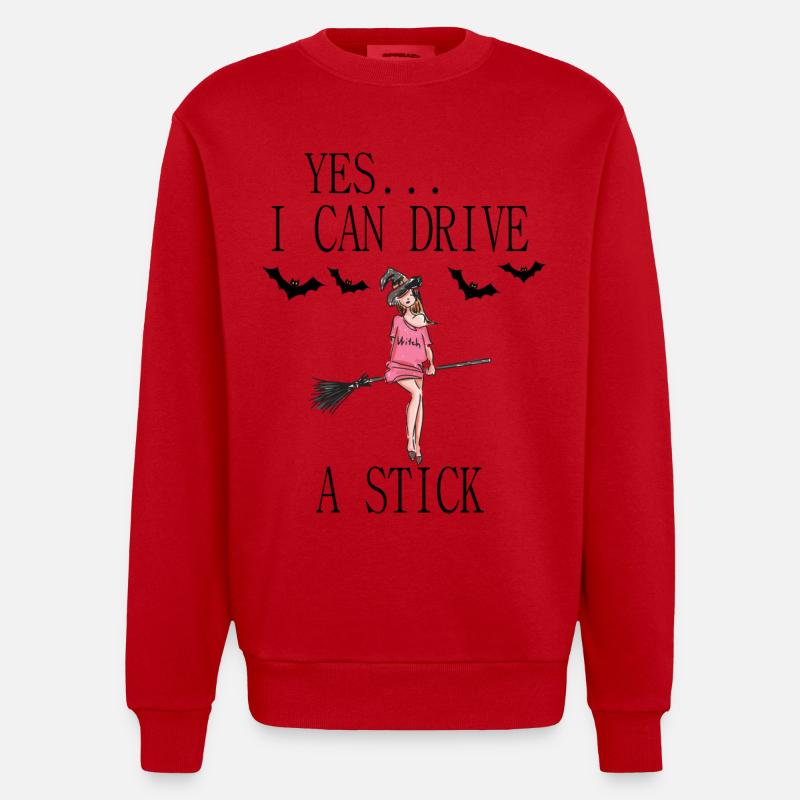Sorcière avec un bessa - Sweat bio épais oversize fabriqué en UE - rouge