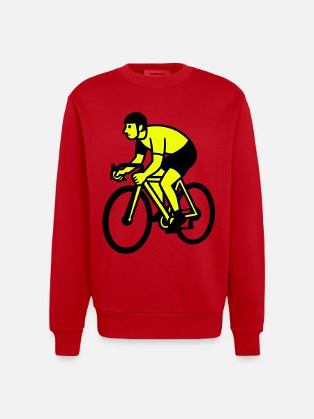 Neonrad Silhouette Radfahrer - Heavyweight Oversized Organic Crew Neck Made in EU - Rot