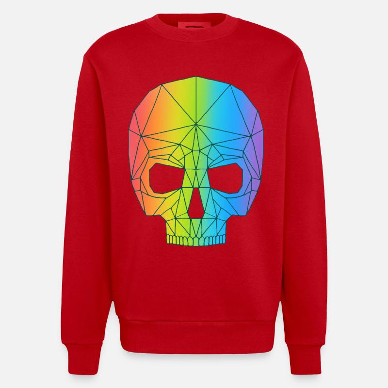 Schädel in Farbe - Heavyweight Oversized Organic Crew Neck Made in EU - Rot