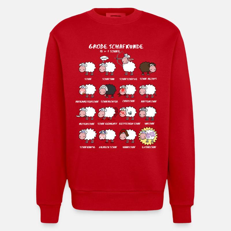 Große Schafkunde - Heavyweight Oversized Organic Crew Neck Made in EU - Rot