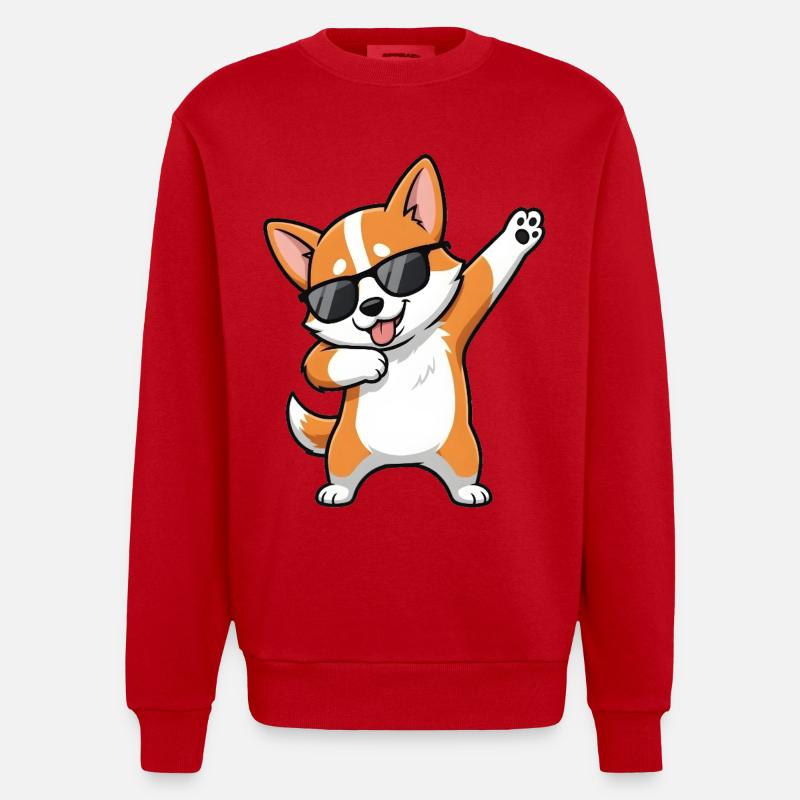 Dab Corgi - Sweat bio épais oversize fabriqué en UE - rouge