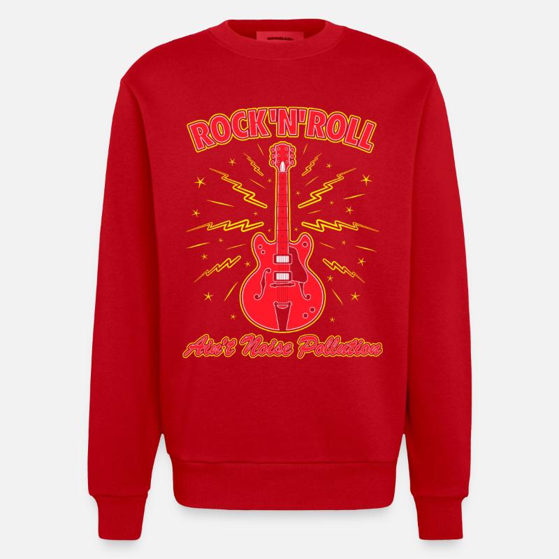 Rock 'n' Roll ist keine Lärmbelastung - Heavyweight Oversized Organic Crew Neck Made in EU - Rot