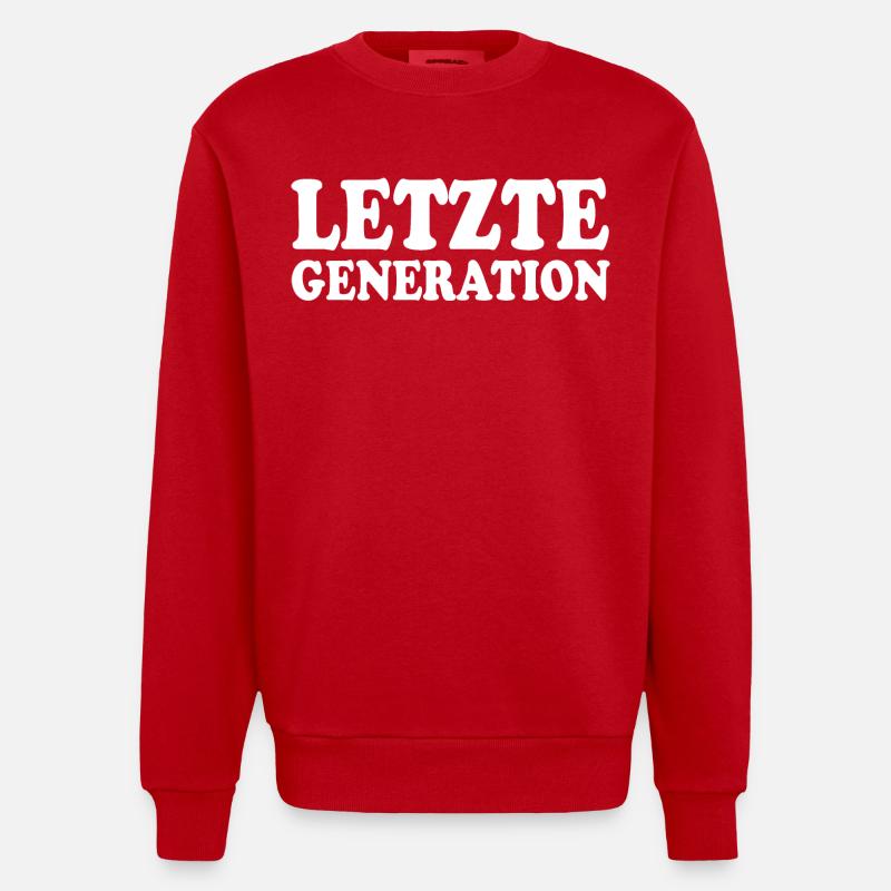 Letzte generation - Heavyweight Oversized Organic Crew Neck Made in EU - Rot