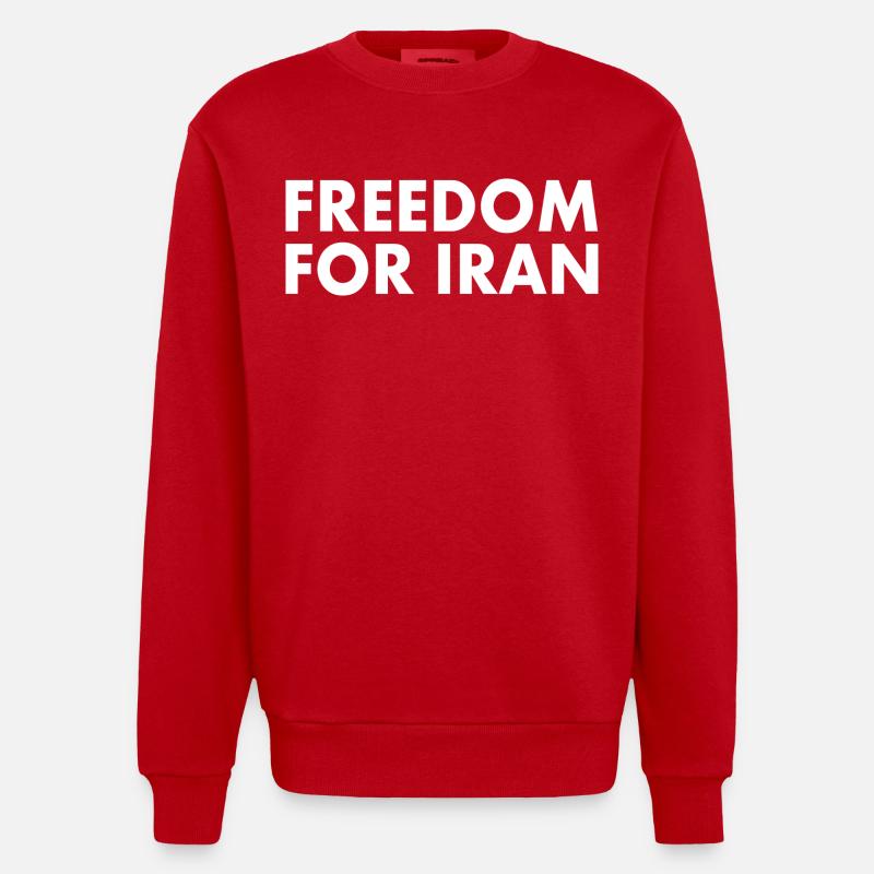 Freedom for iran - Sweat bio épais oversize fabriqué en UE - rouge