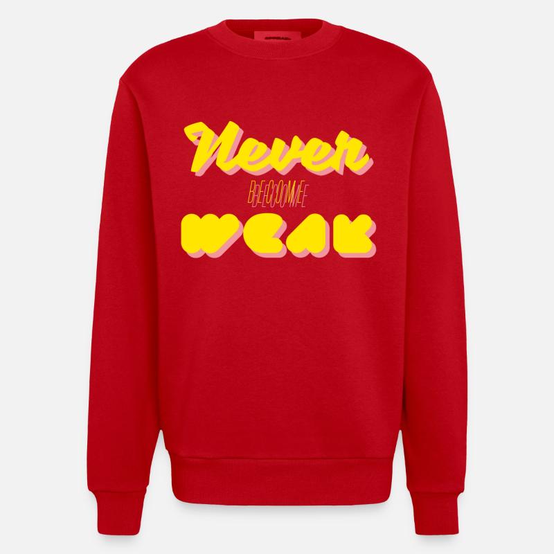 Shinee - a-yo, never become weak - Heavyweight Oversized Organic Crew Neck Made in EU - red