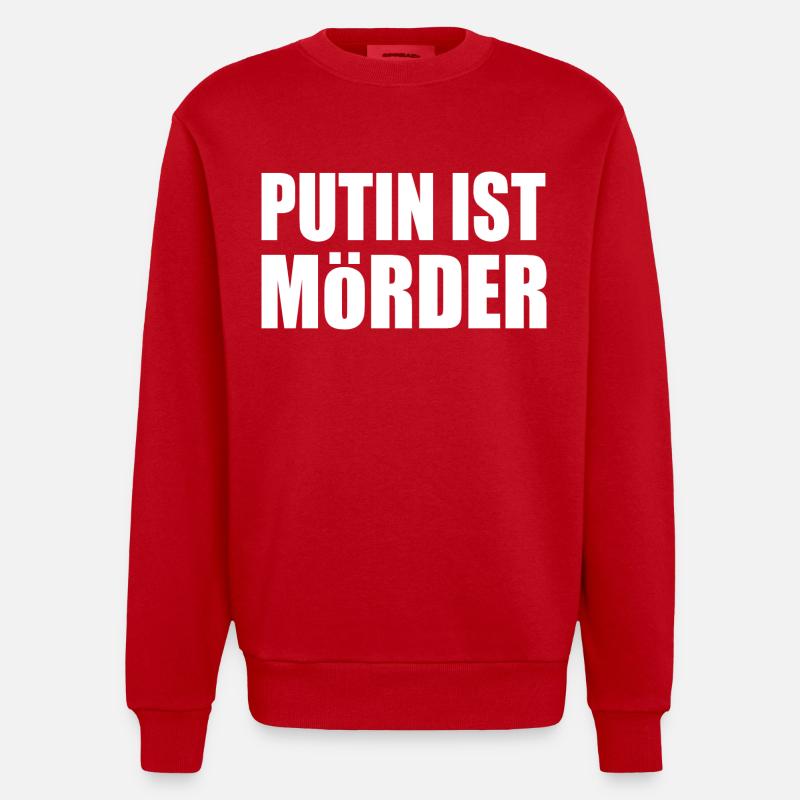 Putin ist mörder - Heavyweight Oversized Organic Crew Neck Made in EU - Rot