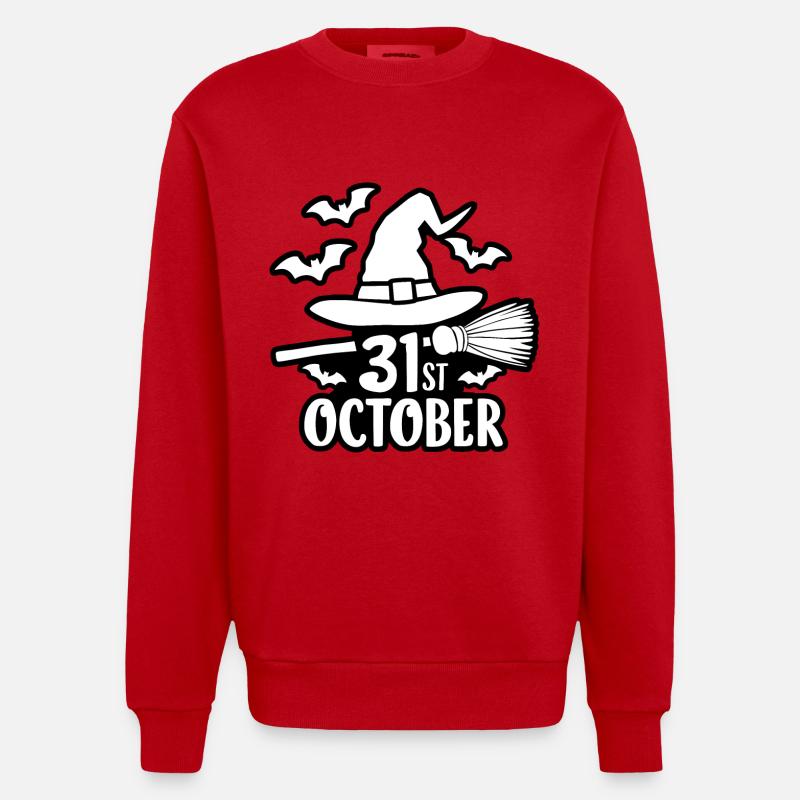 31 octobre Halloween Dicton Citation - Sweat bio épais oversize fabriqué en UE - rouge