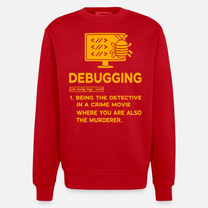 Debugging - Heavyweight Oversized Organic Crew Neck Made in EU - red