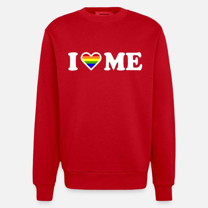 I love me - Sweat bio épais oversize fabriqué en UE - rouge