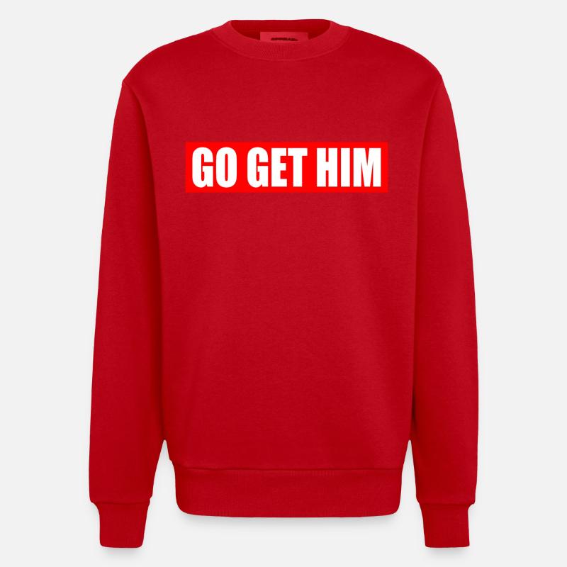 Go get him - Sweat bio épais oversize fabriqué en UE - rouge