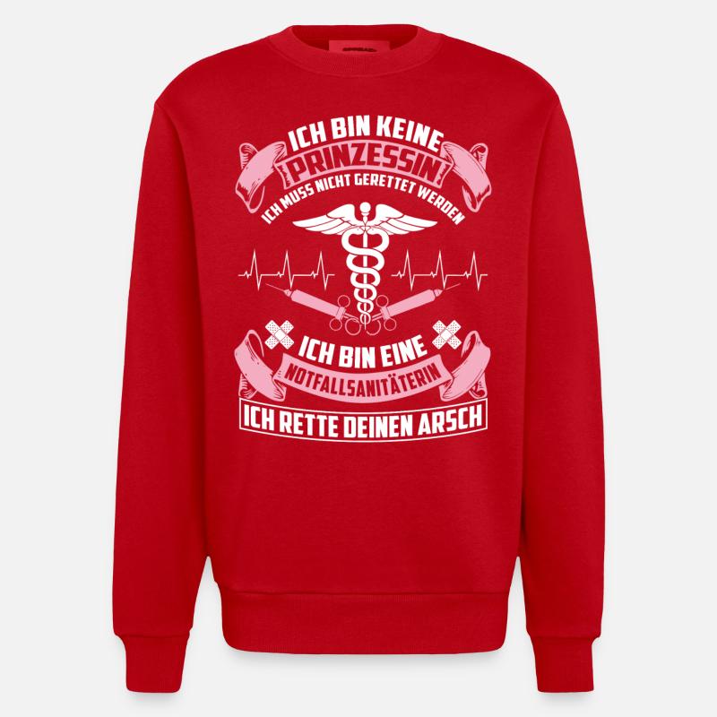 Notfallsänitäterin - princesse - Sweat bio épais oversize fabriqué en UE - rouge