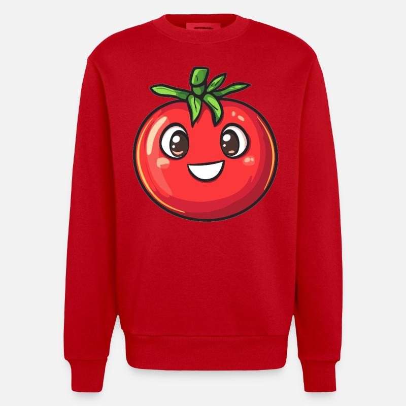 Fröhliche Tomate - Heavyweight Oversized Organic Crew Neck Made in EU - Rot