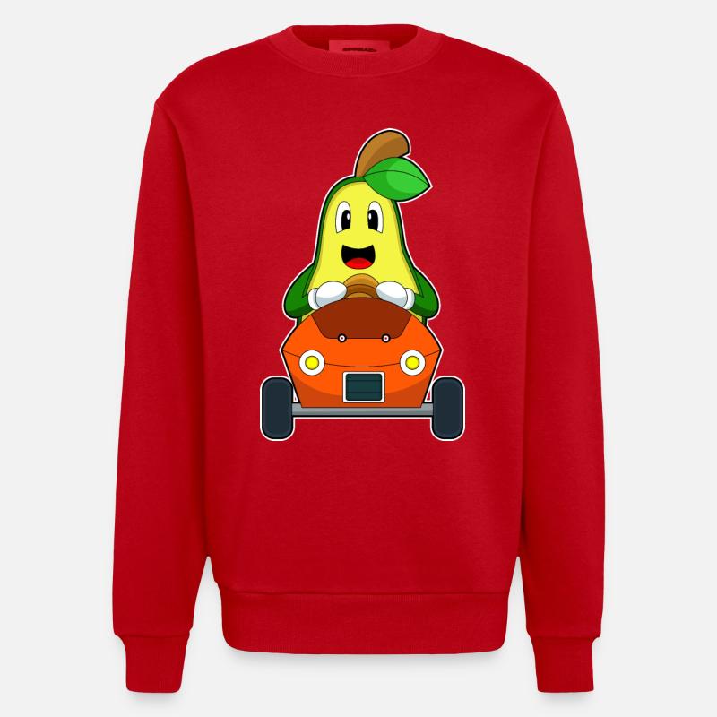 Avocado Auto - Heavyweight Oversized Organic Crew Neck Made in EU - Rot