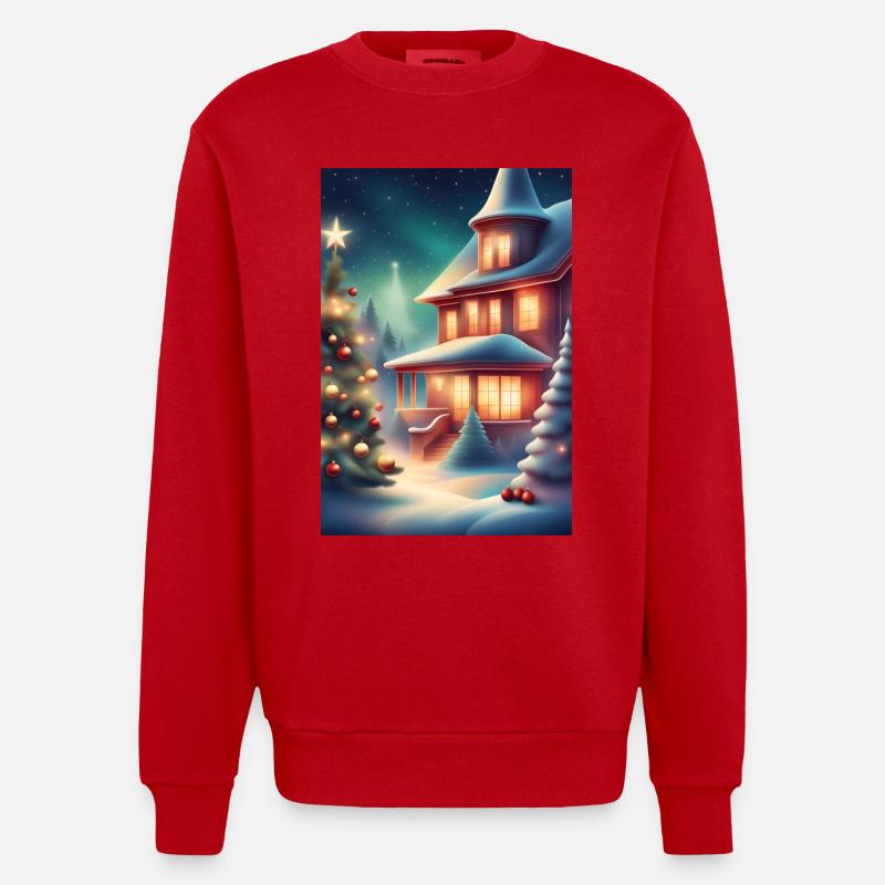 Merveilleuse période de Noël - Sweat bio épais oversize fabriqué en UE - rouge