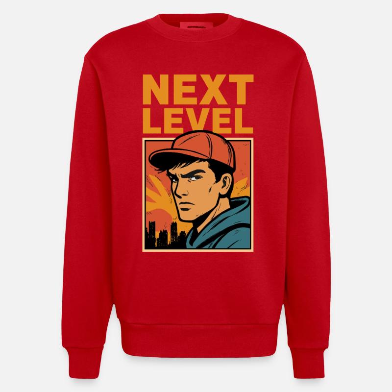Next Level Retro Helden - Heavyweight Oversized Organic Crew Neck Made in EU - Rot