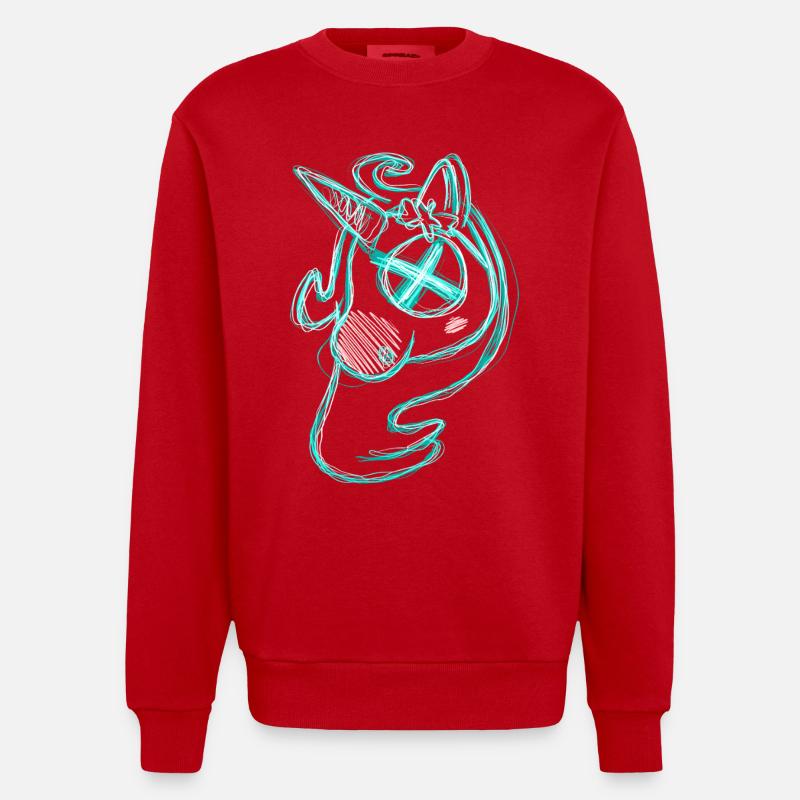 Uni vert mort - Sweat bio épais oversize fabriqué en UE - rouge