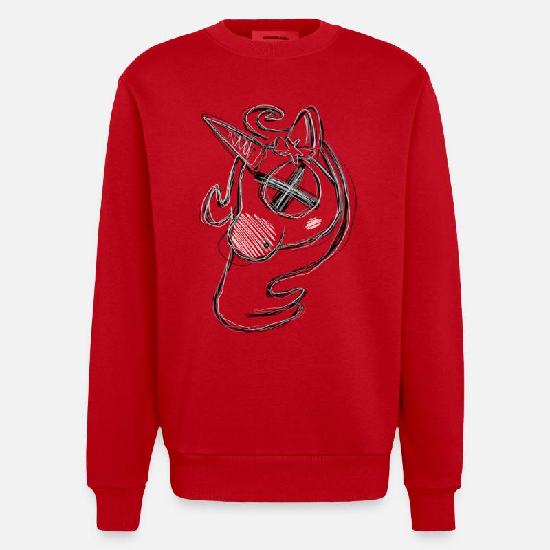 Uni Gris Mort - Sweat bio épais oversize fabriqué en UE - rouge