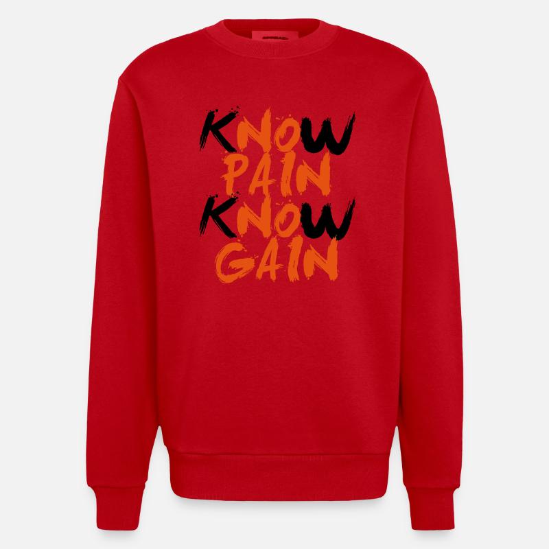 No Pain No Gain - Sweat bio épais oversize fabriqué en UE - rouge