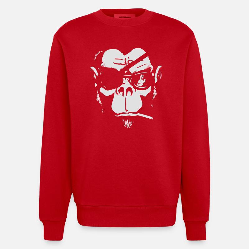 Monkey Mafia - Heavyweight Oversized Organic Crew Neck Made in EU - Rot
