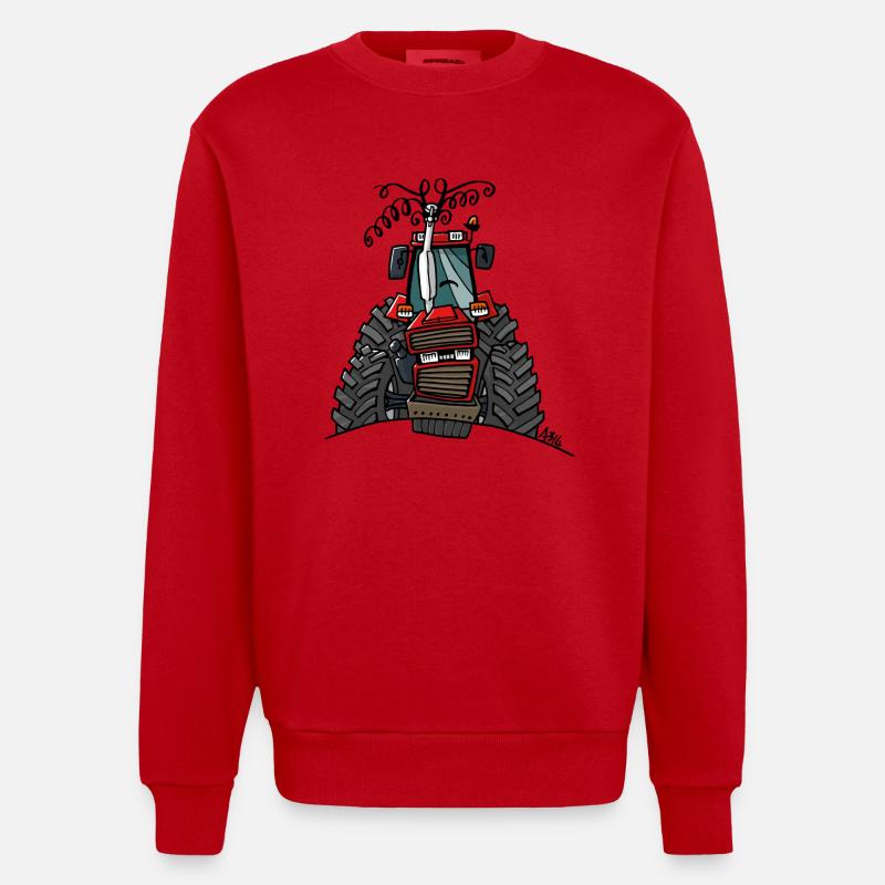 0504 856XL - Sweat bio épais oversize fabriqué en UE - rouge