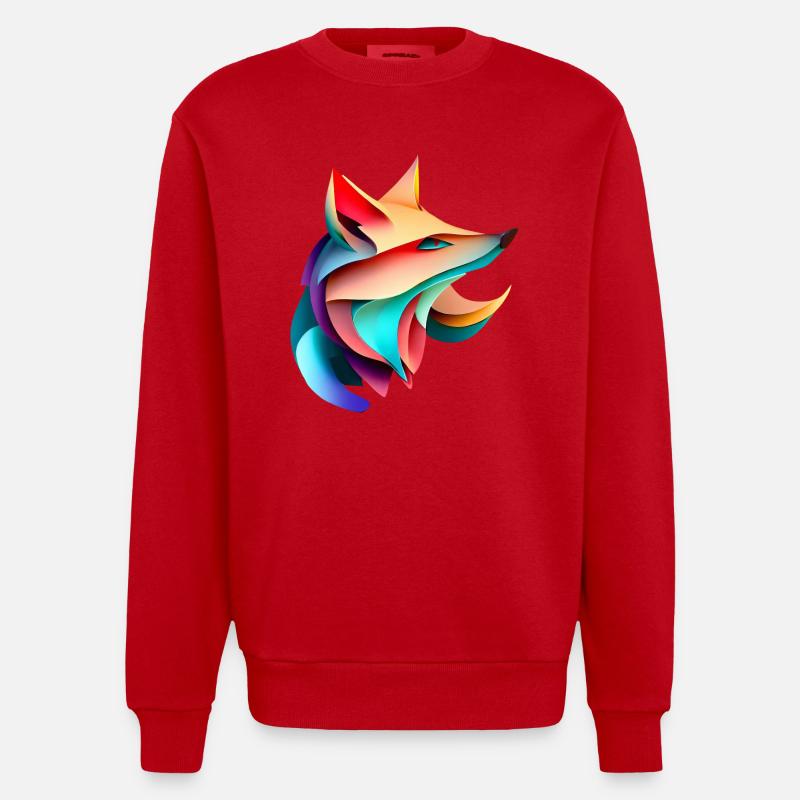 Fox Design Rayures élégantes Harmony - Sweat bio épais oversize fabriqué en UE - rouge