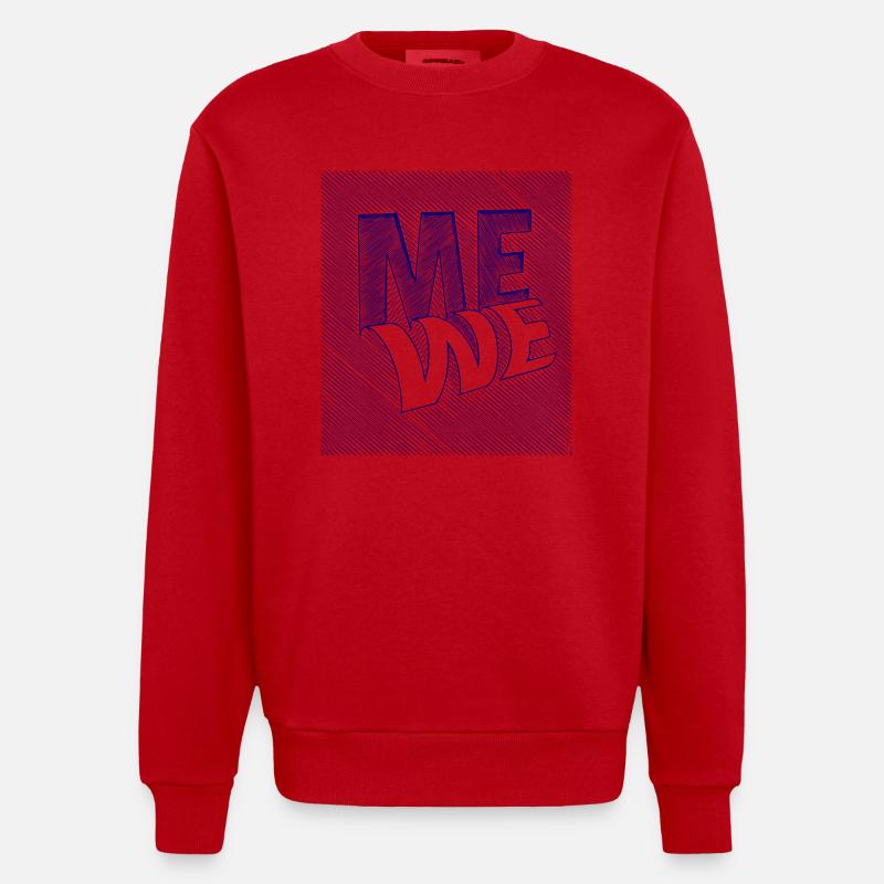 me we scribble - Heavyweight Oversized Organic Crew Neck Made in EU - Rot