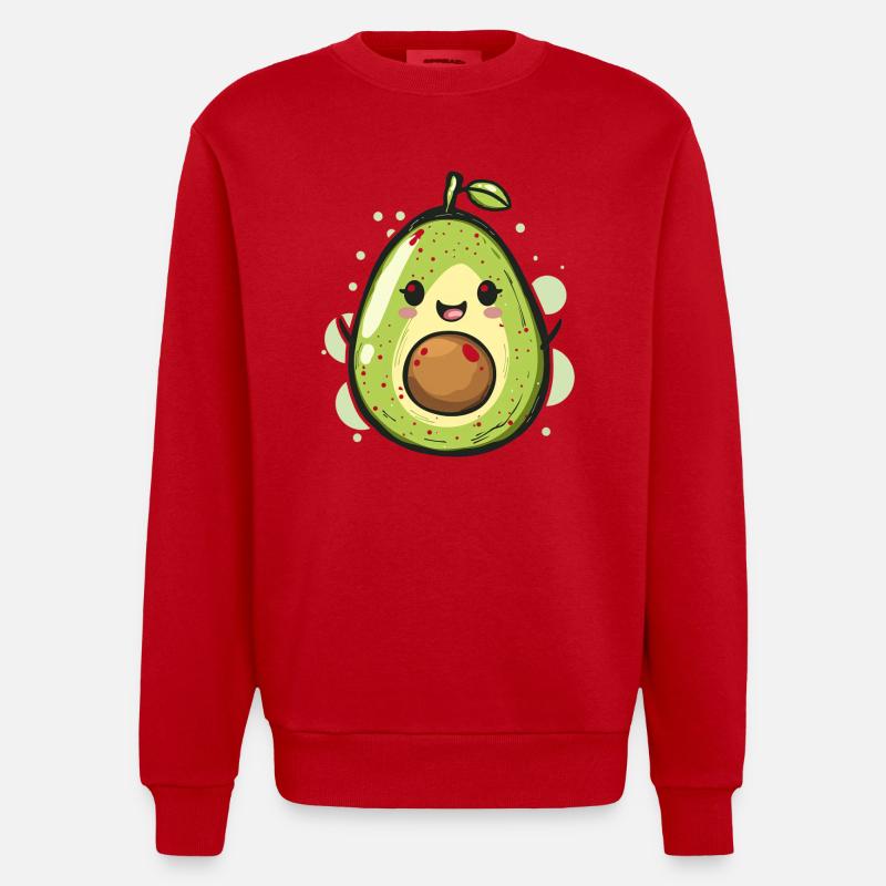 Avocat Conception de bande dessinée - Sweat bio épais oversize fabriqué en UE - rouge