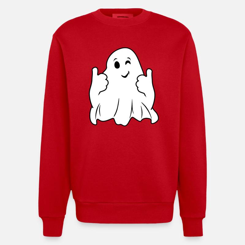 Zwinkernder Geist - Heavyweight Oversized Organic Crew Neck Made in EU - Rot