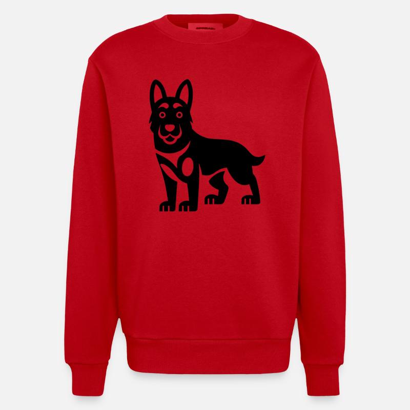 Chien de berger belge malinois - Sweat bio épais oversize fabriqué en UE - rouge