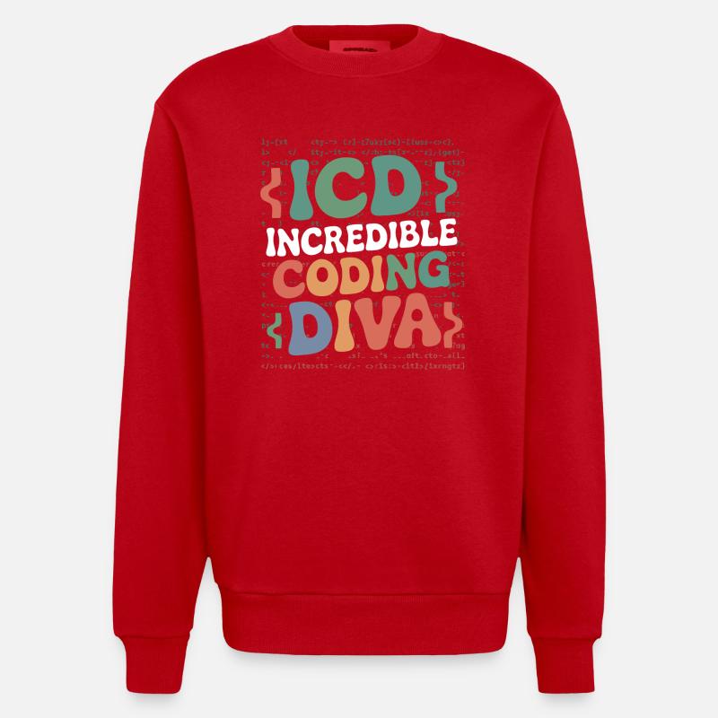Leidenschaftliche Codierkunst - Heavyweight Oversized Organic Crew Neck Made in EU - Rot