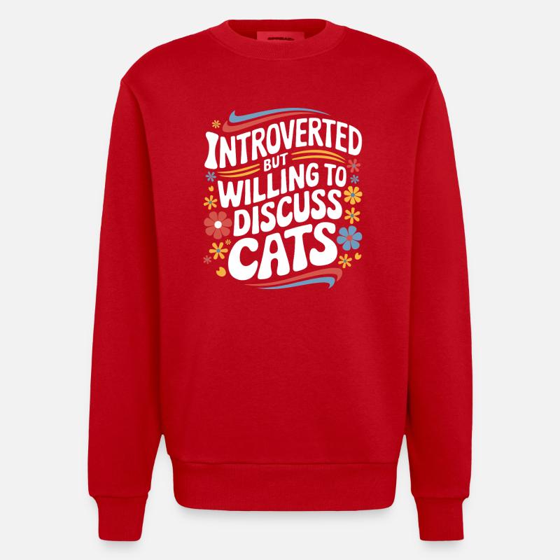 Introverti, antisocial, introverti - Sweat bio épais oversize fabriqué en UE - rouge