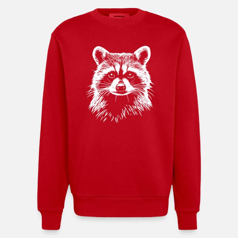 Raton laveur - Sweat bio épais oversize fabriqué en UE - rouge