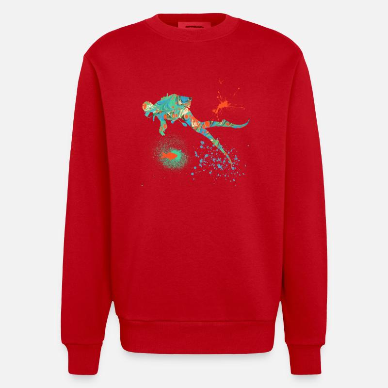 plongée e 4 - Sweat bio épais oversize fabriqué en UE - rouge