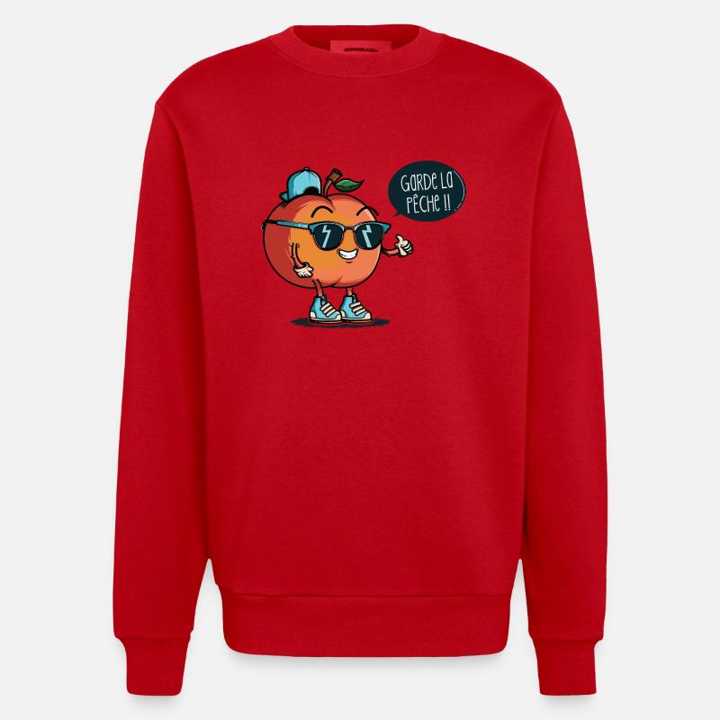 Garde la pêche - Sweat bio épais oversize fabriqué en UE - rouge
