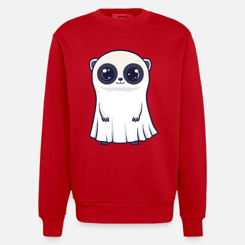 Erdmännchen Halloween Comic Geist - Heavyweight Oversized Organic Crew Neck Made in EU - Rot