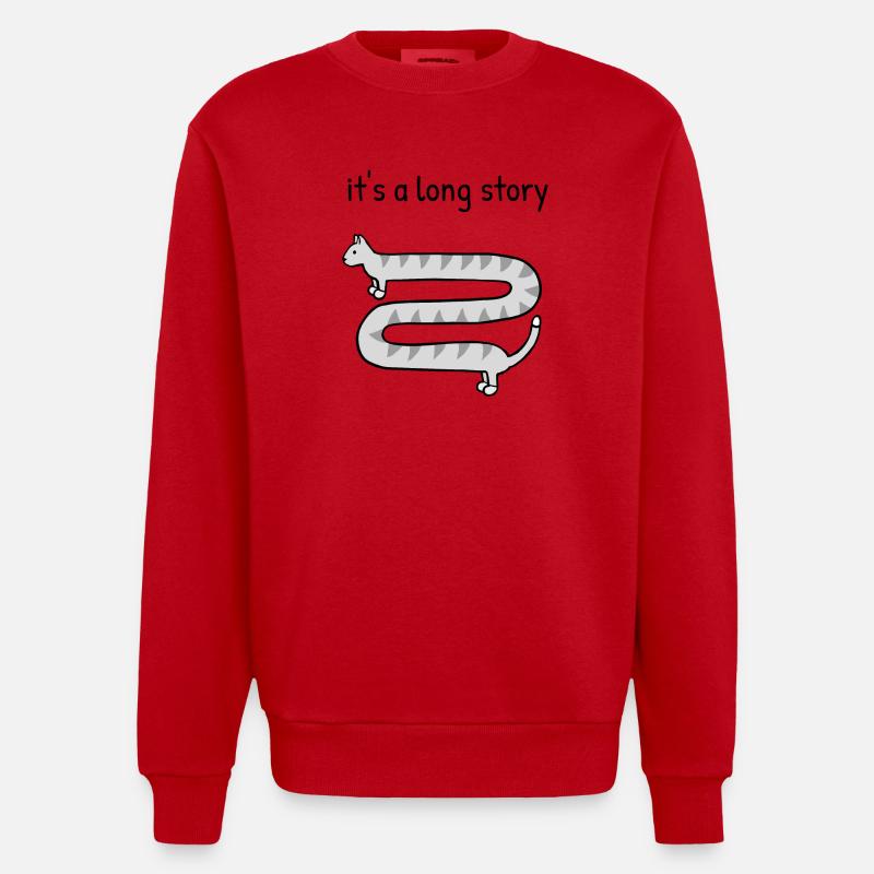 C’est une longue histoire - Sweat bio épais oversize fabriqué en UE - rouge