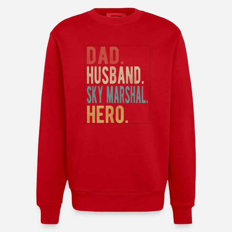 Sky Marshal Papa Husband Hero - Sweat bio épais oversize fabriqué en UE - rouge
