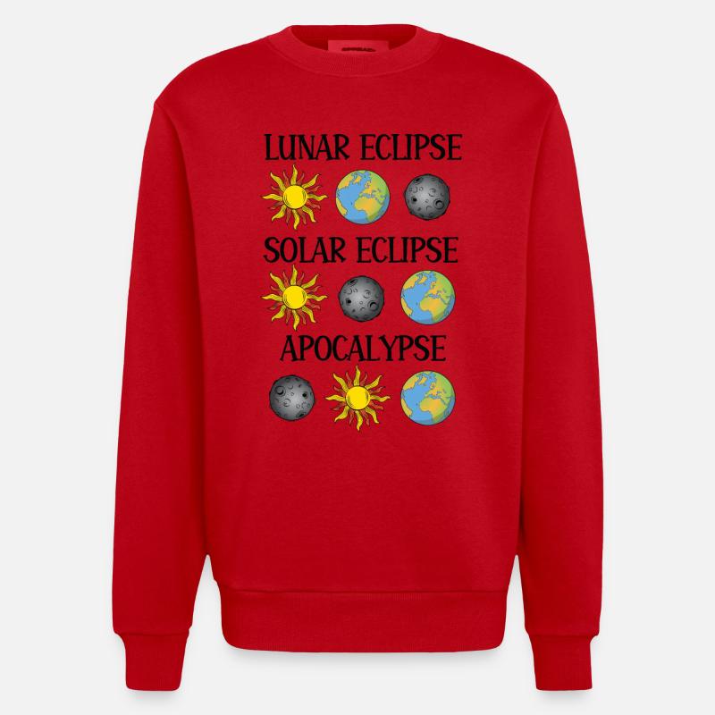 Éclipse lunaire Éclipse solaire Apocalypse - Sweat bio épais oversize fabriqué en UE - rouge